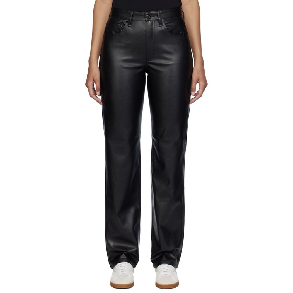 New rag & bone Harlow Faux‎ Leather Pants Women's Size 31 Black Designer